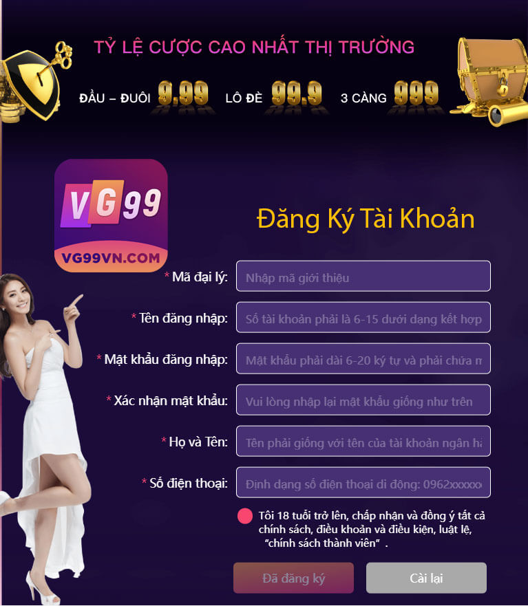 Hướng Dẫn Chi Tiết Đăng Ký VG99